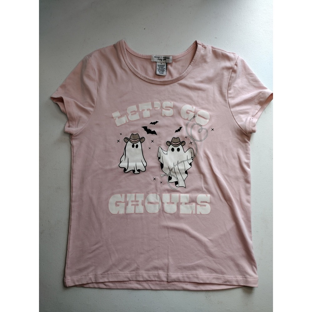 Better‎ Together Pink Lets Go Ghouls Cowboy Ghost Graphic Tee Shirt Small